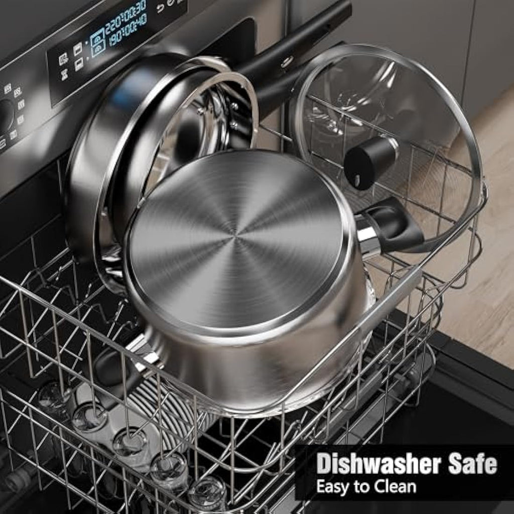 14-Piece Stainless Steel Cookware Set | Non-Toxic Induction Pots