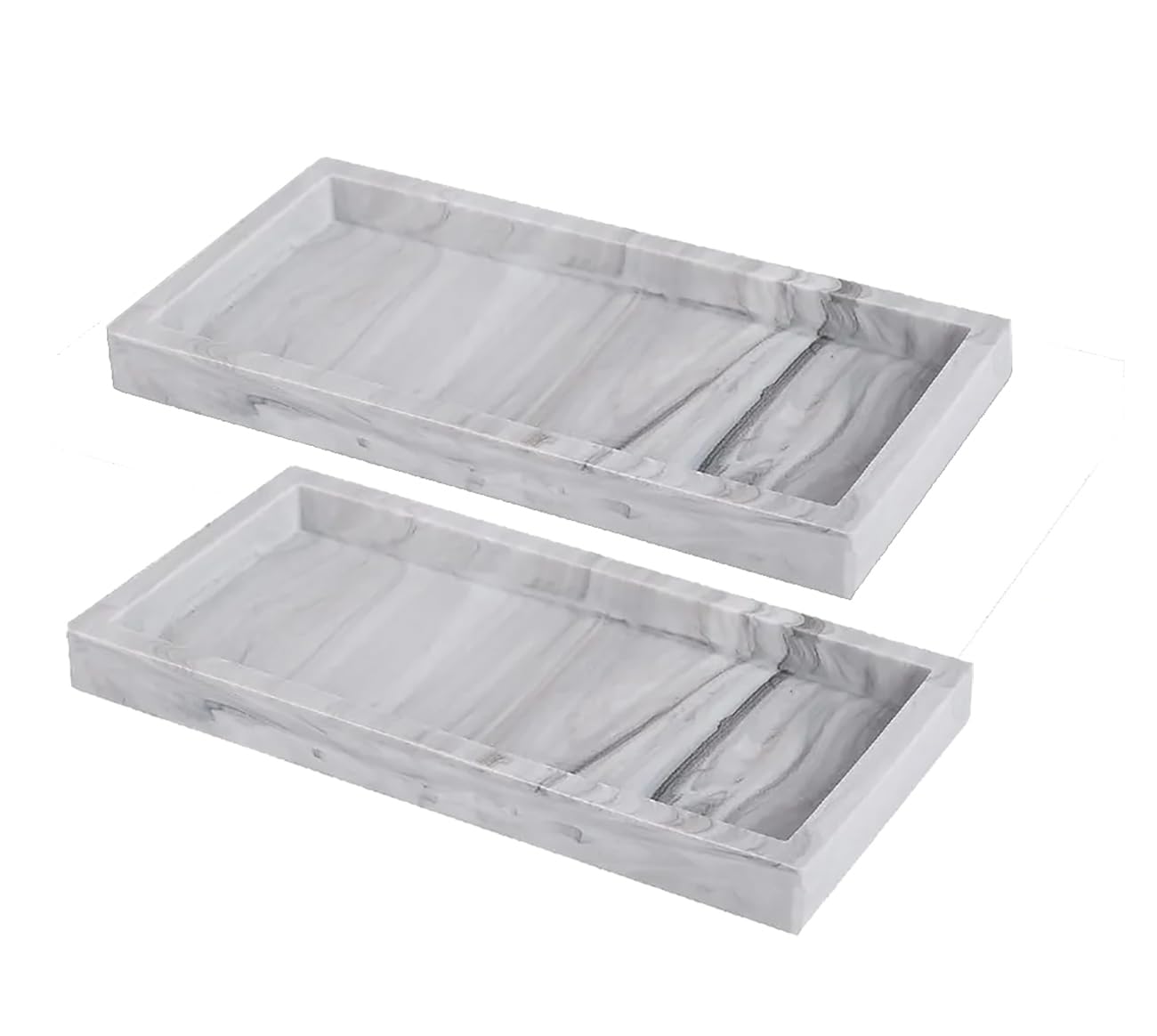 Silicone Bathroom Vanity Tray – 2-Piece Anti-Slip Organizer