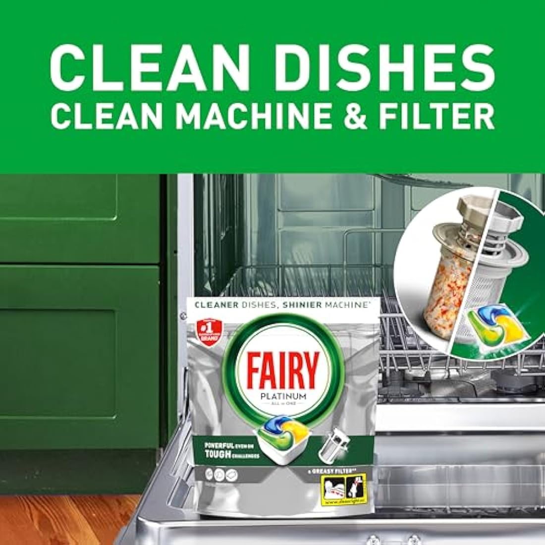 Fairy Platinum All-In-1 Dishwasher Tablets - Lemon - 74 Count Bulk