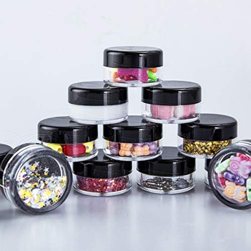 Jolof Store 60-Piece 5ml Clear Plastic Cosmetic Sample Jars for Makeup