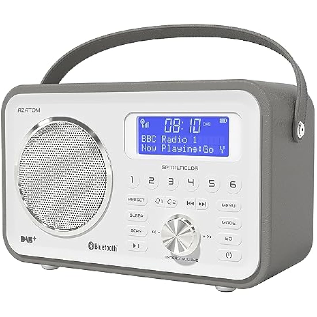 Azatom Spitalfields 2 DAB/DAB+ & FM Portable Digital Radio - Grey Leather