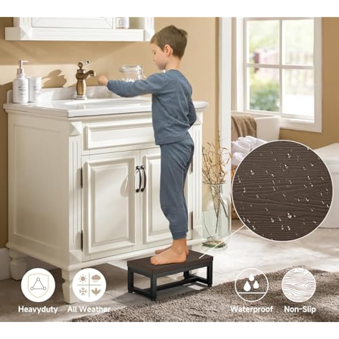HDPE Step Stool – Heavy-Duty Waterproof Non-Slip Bathroom Aid