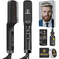Ceenwes 3-in-1 Beard Straightener Kit | Ionic Hair Brush with Oil & Balm