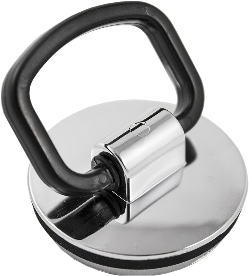 Taps2Traps® 38mm Bathroom Basin Plug With Large Easy Grip Handle - Polished Chrome Effect Plastic With Rubber Seal