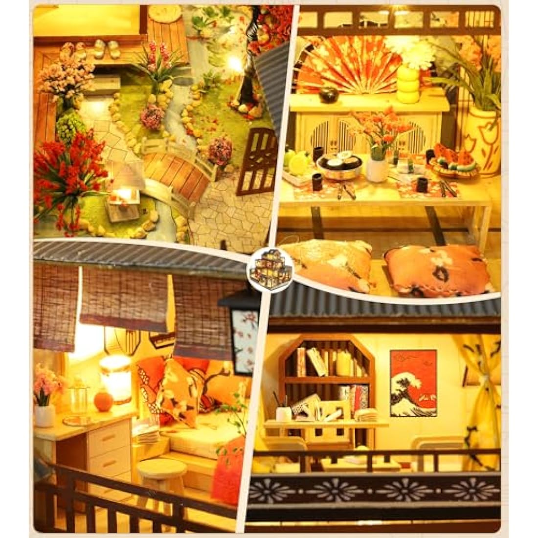 Spilay DIY Miniature Dollhouse Kit | Japanese Yaquan Courtyard 1:24 Scale