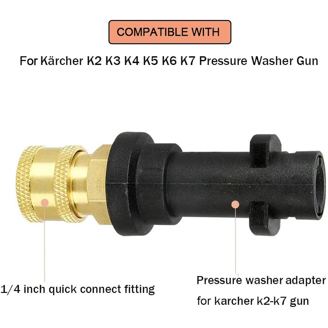 Stone Banks Pressure Washer Adapter for Karcher K2-K7 | 1/4" Quick Connect