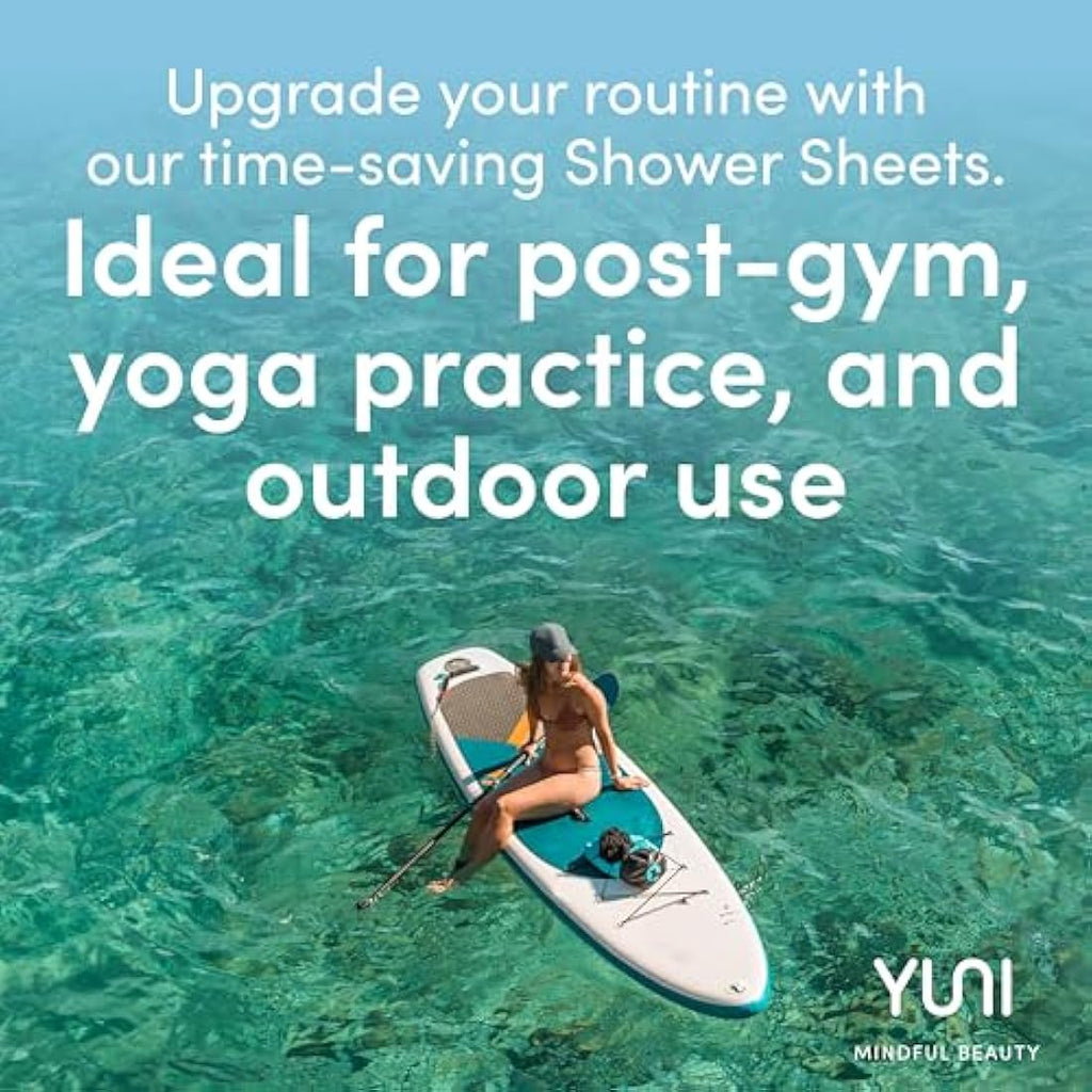 YUNI Beauty Large Body Wipes | Unscented Biodegradable Shower Sheets | 30ct