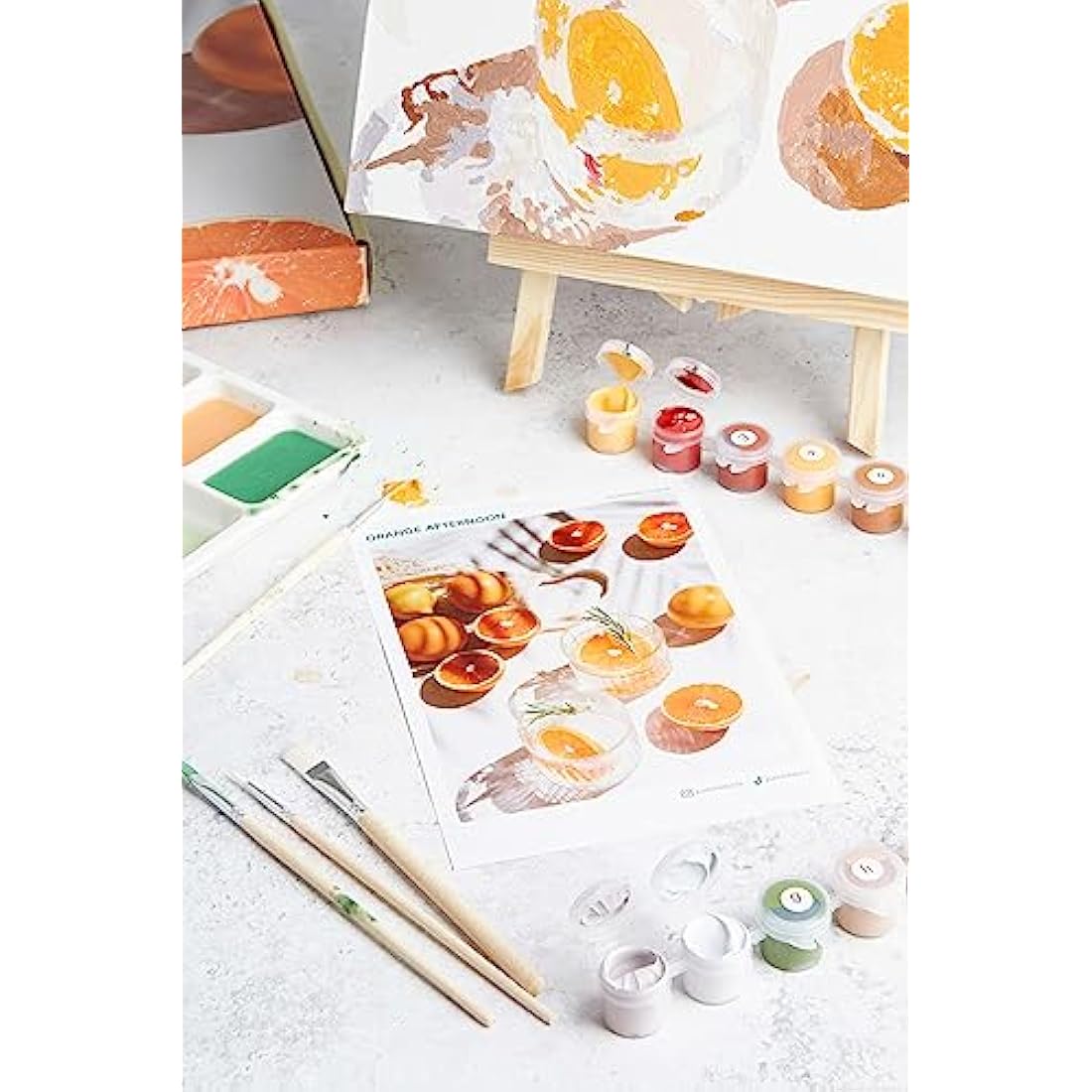 Dabble Paint by Numbers Kit for Adults - Floral Canvas with Acrylic Paint