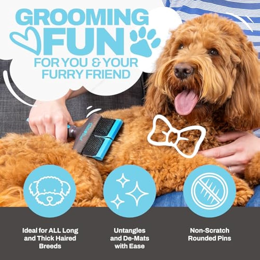 The Doodle Brush – Flexible Double Head Slicker Brush for Poodle Mixes