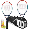 Wilson Impact Tennis Racket Set | 2 Lightweight AirLite Alloy Rackets