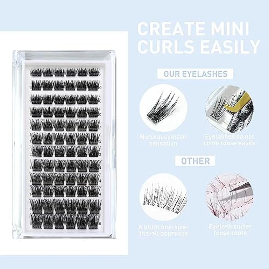 Jolof Store Cluster Lashes | 72 Pcs D Curl DIY Eyelash Extensions 8-16mm