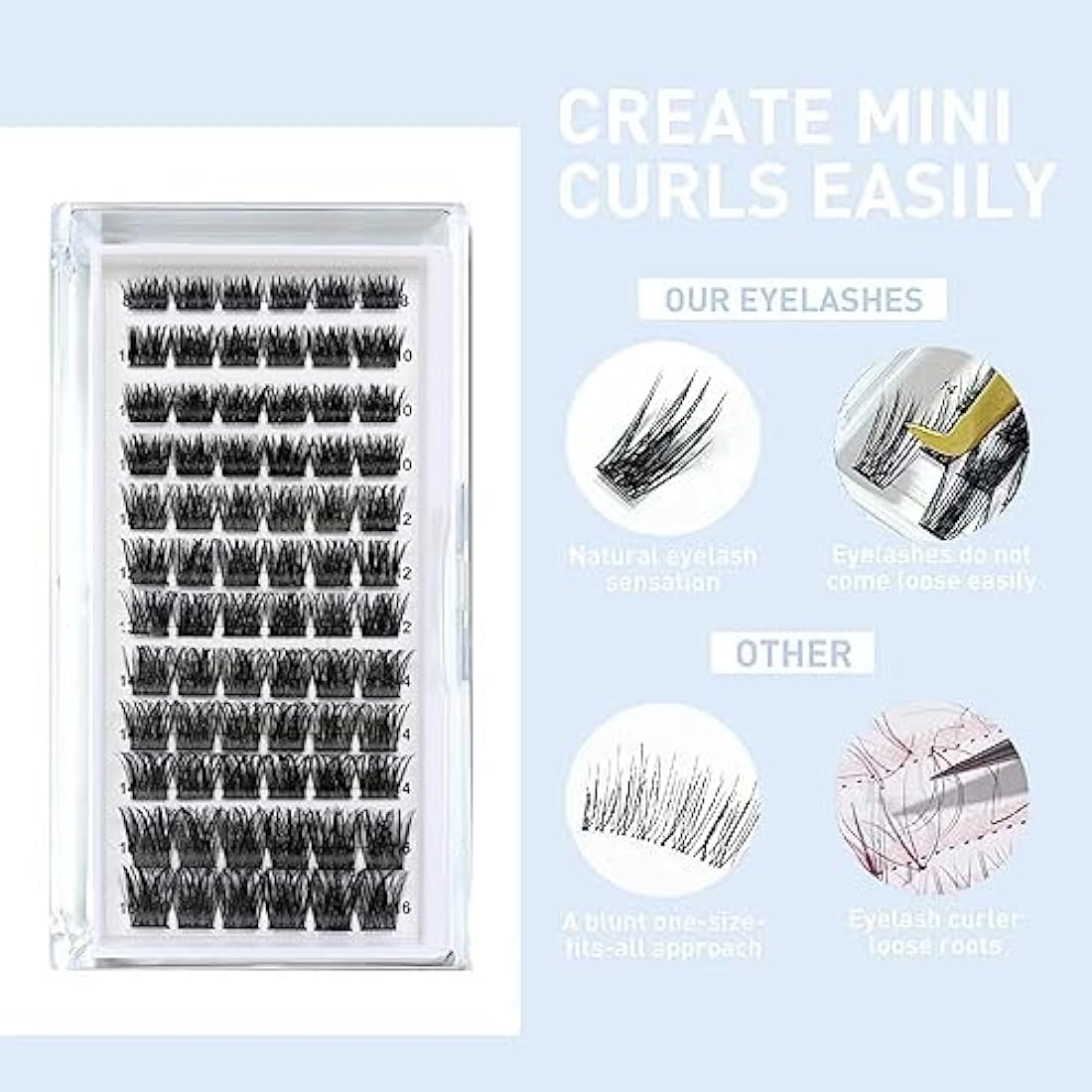 Jolof Store Cluster Lashes | 72 Pcs D Curl DIY Eyelash Extensions 8-16mm