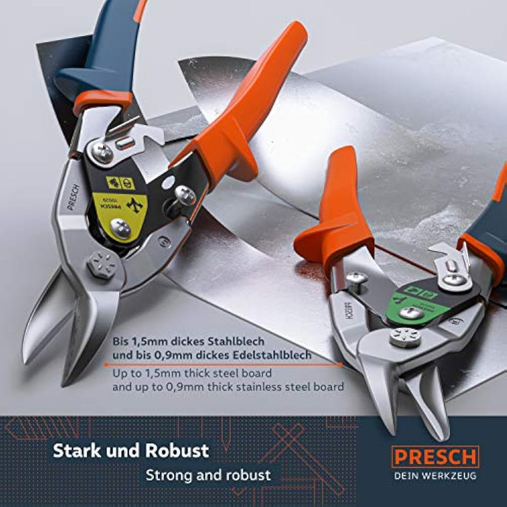 Tin Snips Set – CrMo Steel Straight & Right Cut Aviation Snips