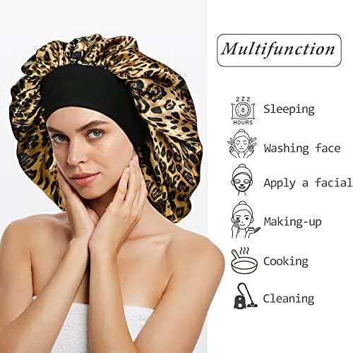 Jolof Store Satin Bonnet for Curly Hair – 4 Pack Extra Large Sleep Caps