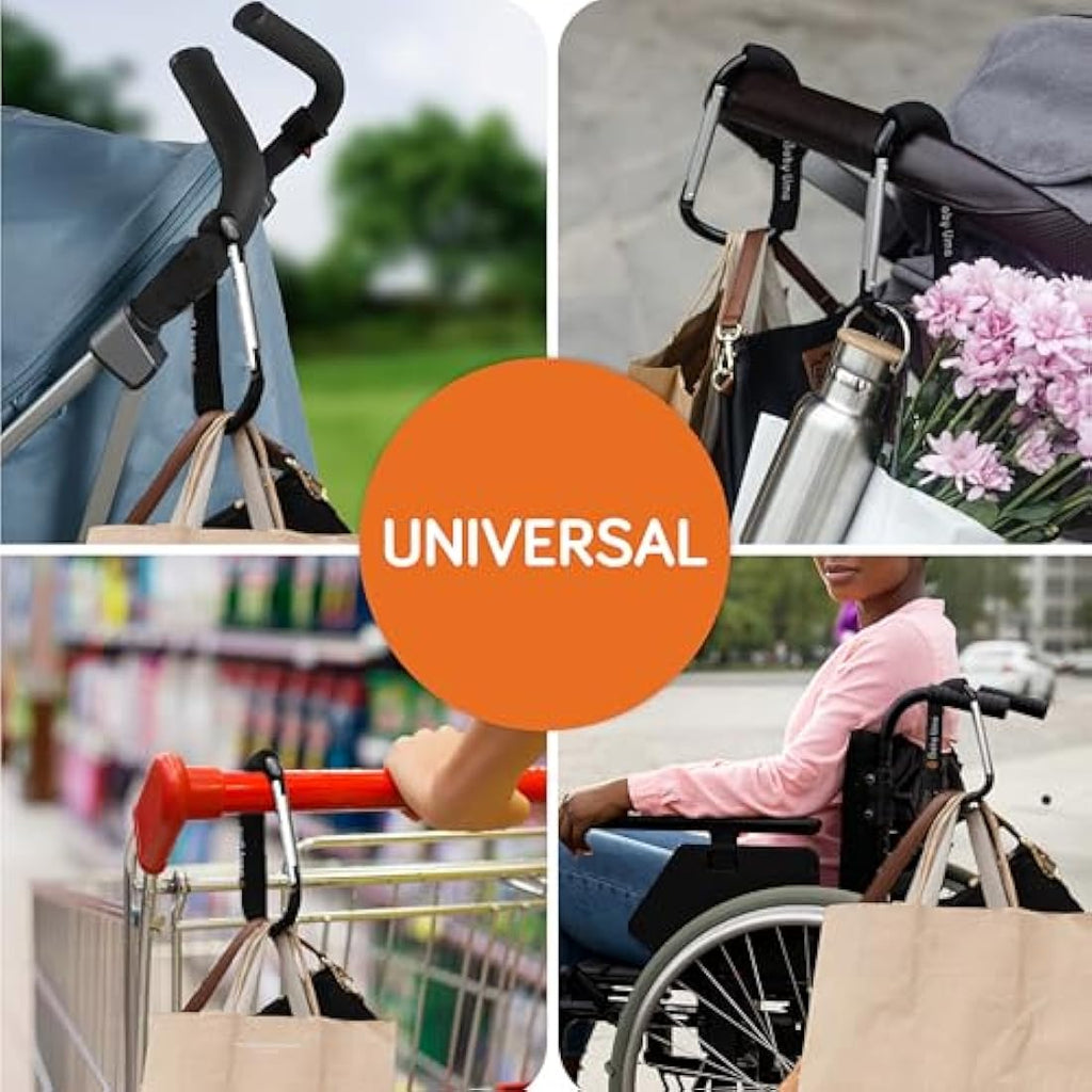 Baby Uma XL Pram Hooks – 2 Pack Large Aluminium Stroller Clips