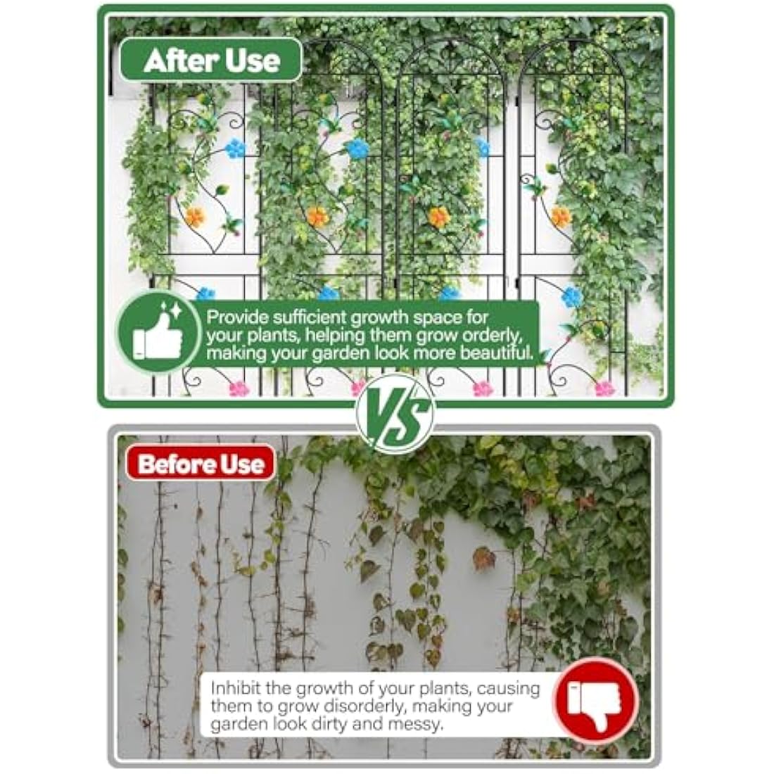 Jolof Store Hummingbird Garden Trellis | 2.2M Rustproof Metal Support