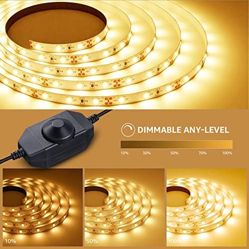 Jolof Store Warm White LED Strip Light – 5M Dimmable 3000K Tape Lights