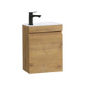Kometmöbel Cloakroom Vanity Unit With Wash Basin Bathroom Vanity 40cm Wall Hung Oak 40cm, Without Tap