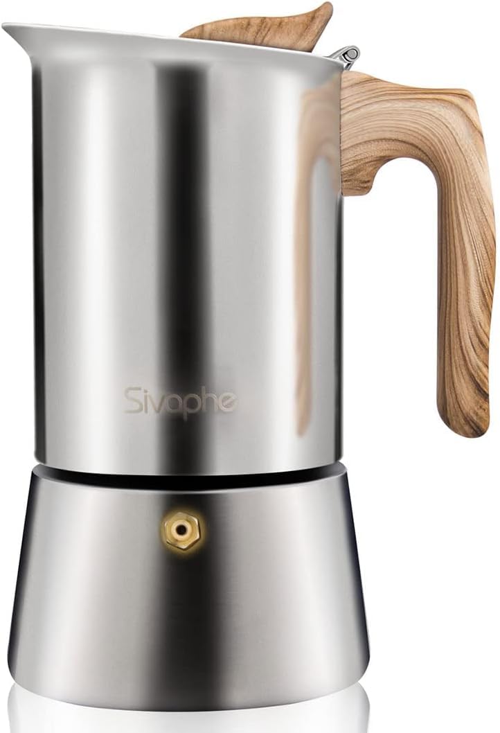 Sivaphe Stovetop Espresso Maker | 450ml Stainless Steel Moka Pot