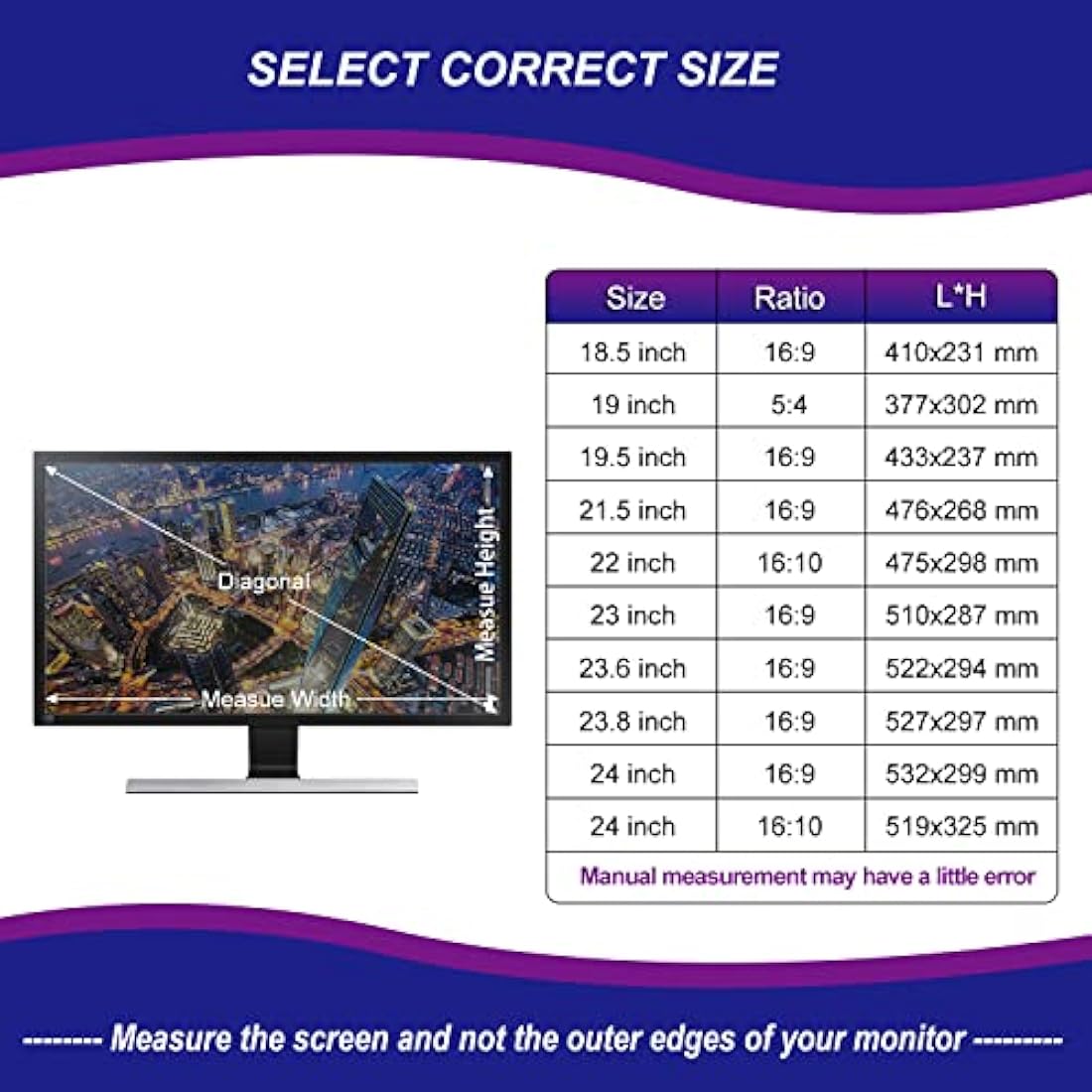 AiMok 24 Inch 16:9 Computer Privacy Filter | Anti-Blue Light Screen Protector