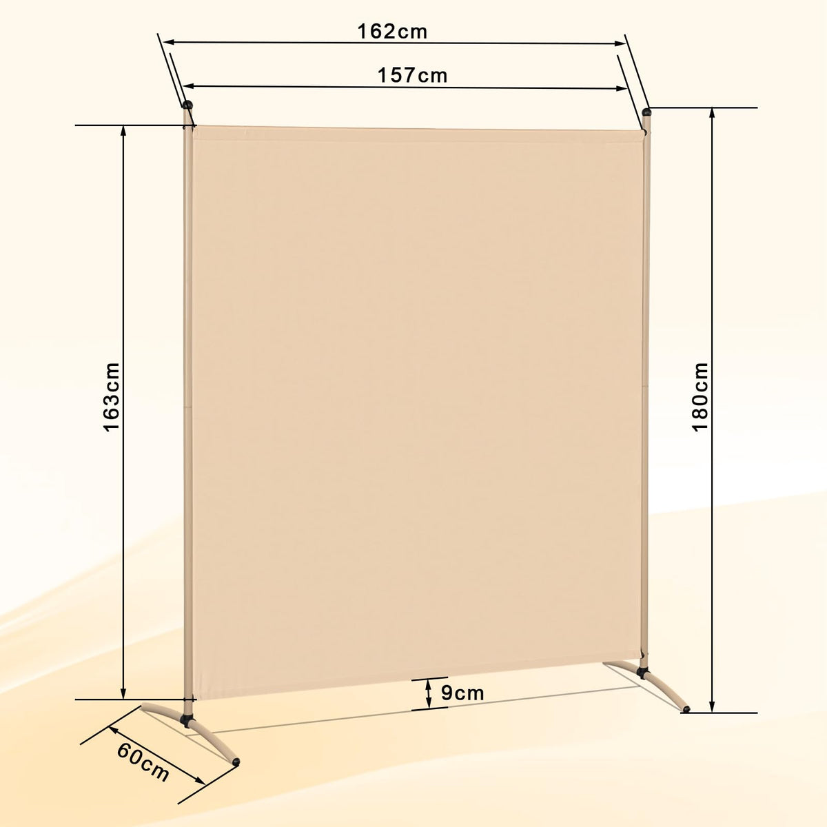 Angel Living 1 Panel Room Divider, Light Beige - image 3