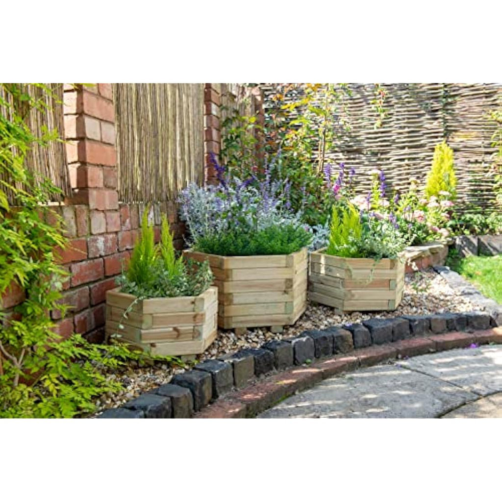 Forest York Hexagonal Wooden Planters – Pressure Treated Set of 3