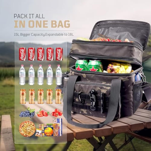 1TG Tactical Insulated Lunch Bag | Expandable Leakproof Cooler, 24L
