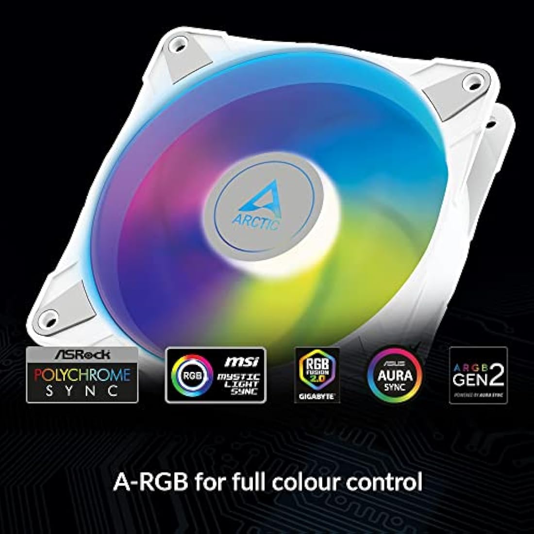 ARCTIC P12 PWM PST A-RGB 120mm Case Fan (3 Pack) – White