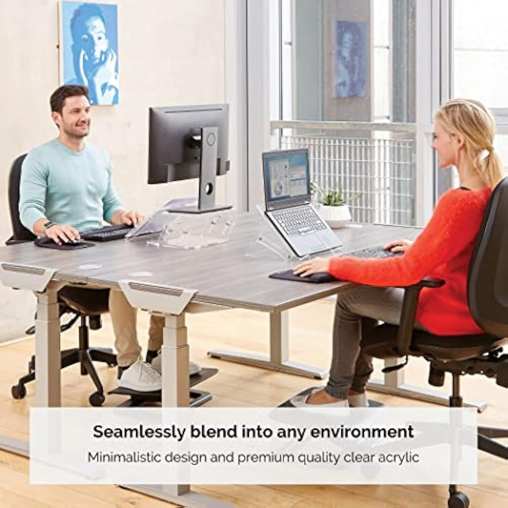 Fellowes Clarity Adjustable Laptop Stand – Clear Acrylic Riser for 15"