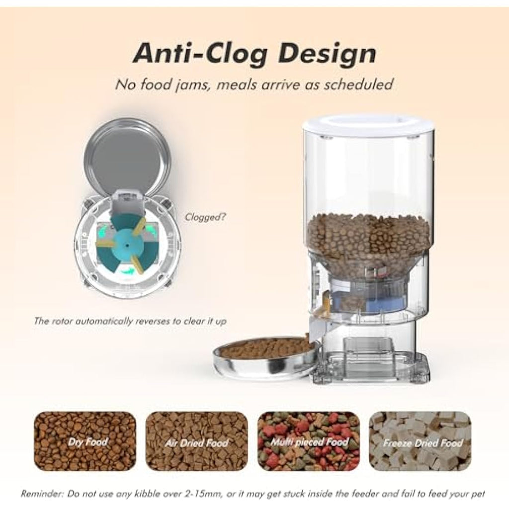 Jolof Store Automatic Cat Feeder | 5L Timed Dispenser with Stainless Bowl