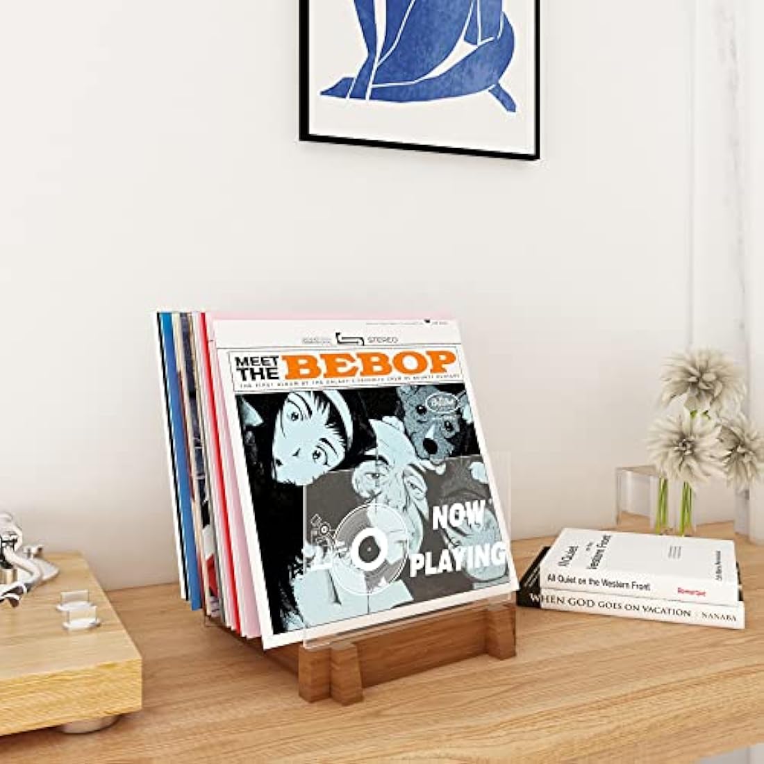 Light Up Vinyl Record Storage – Wood & Acrylic LED Album Holder