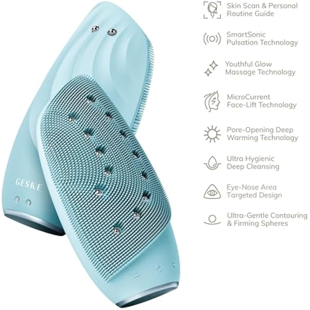 GESKE 8-in-1 Sonic Thermo Facial Brush & MicroCurrent Face-Lifter