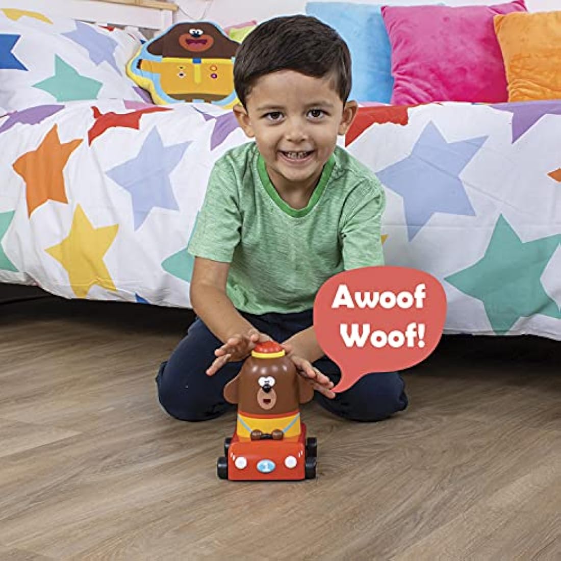 Hey Duggee Race Along Toy with Fun Sounds – Red Push and Go Vehicle