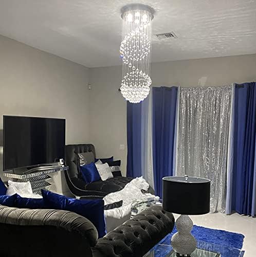 Modern K9 Crystal Chandelier – Spiral Flush Mount Light