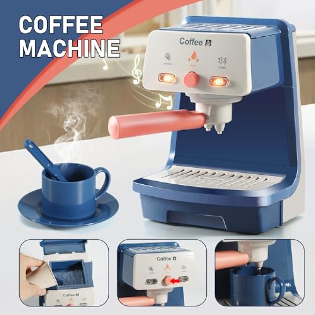Jolof Store Kids Kitchen Toy Set – Coffee Maker, Blender & Toaster