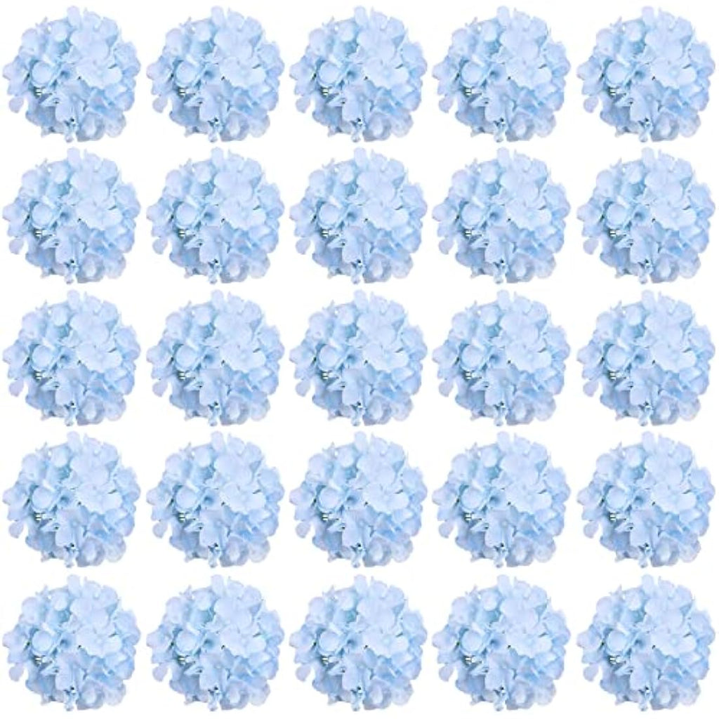 FagusHome 30 Pcs Silk Hydrangea Heads | Artificial Flowers for Weddings