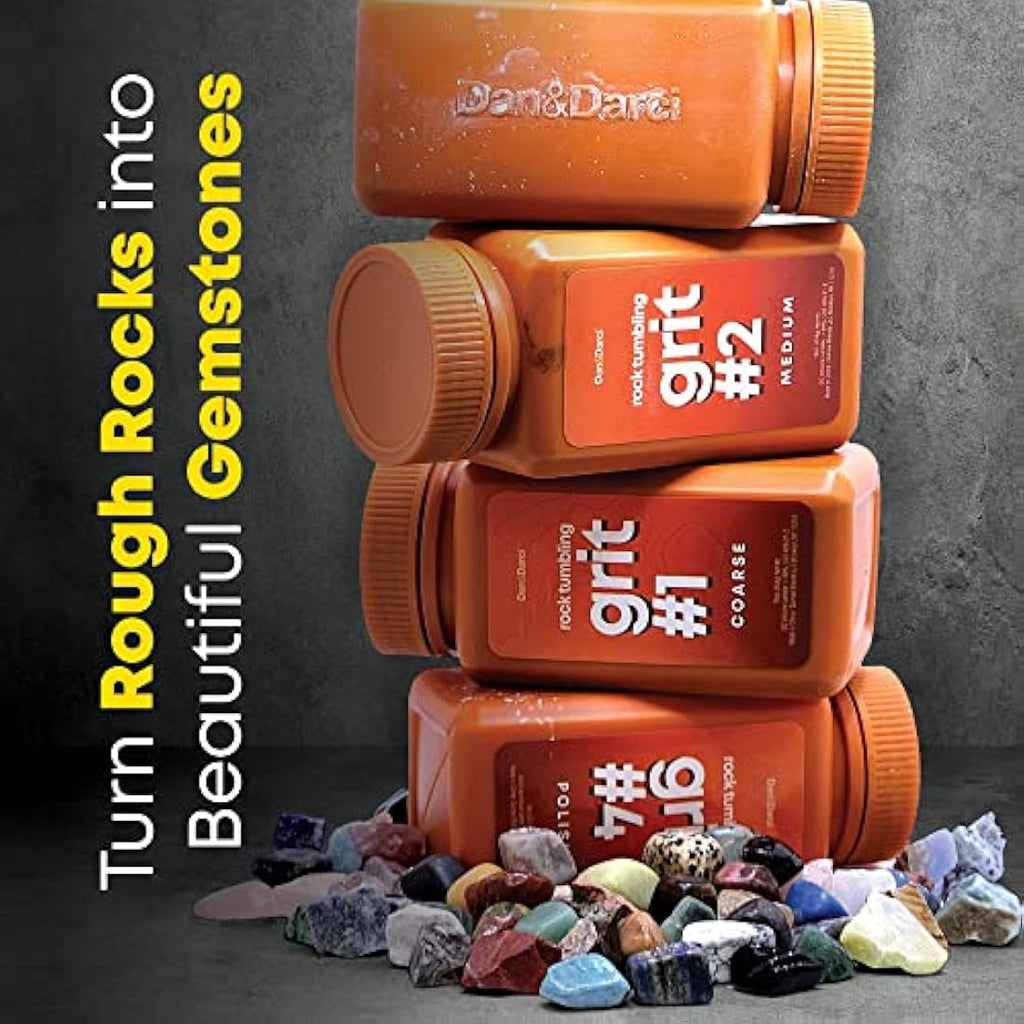 Dan&Darci Rock Tumbler Grit Refill Kit | 3.5lb 4-Step Media & Pellets