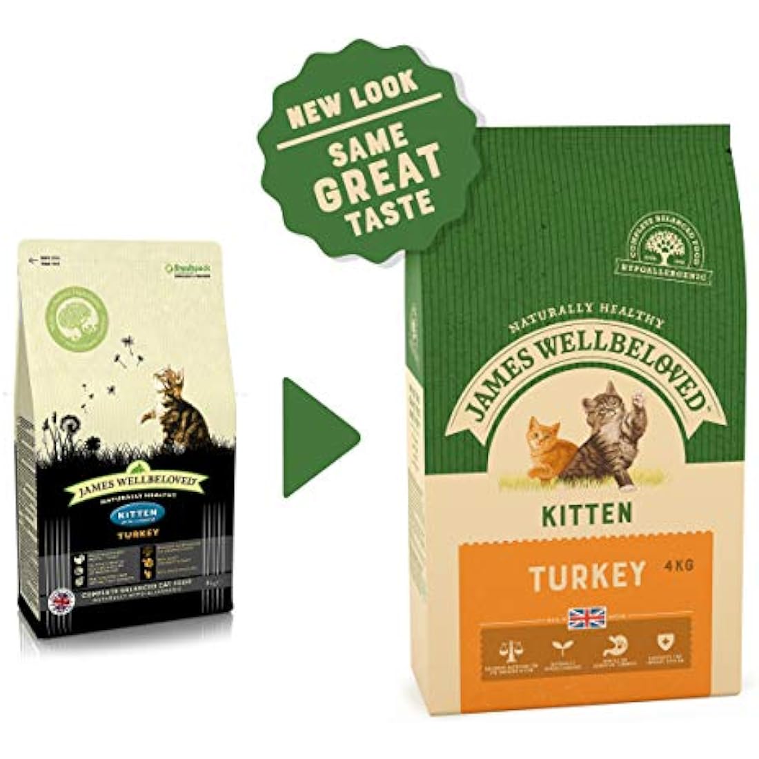 James Wellbeloved Kitten Turkey Hypoallergenic Dry Cat Food - 4kg