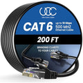 Ultra Clarity Cat6 Ethernet Cable – 200ft High-Speed 10Gbps LAN, Black