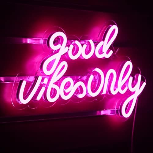 Good Vibes Only Pink LED Neon Sign | Acrylic Wall Decor