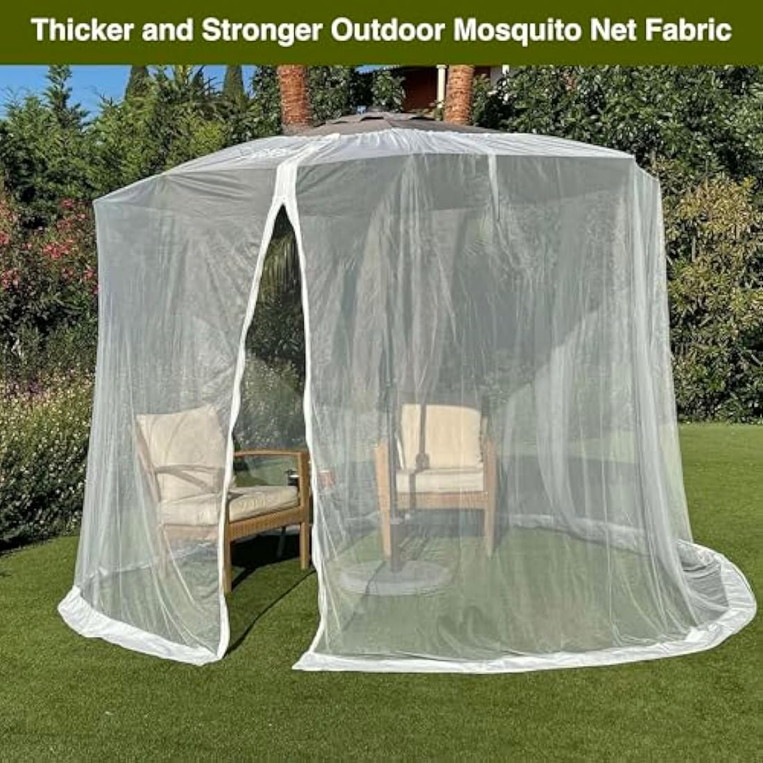 11-12 FT Umbrella Mosquito Net | Heavy Duty Patio Screen