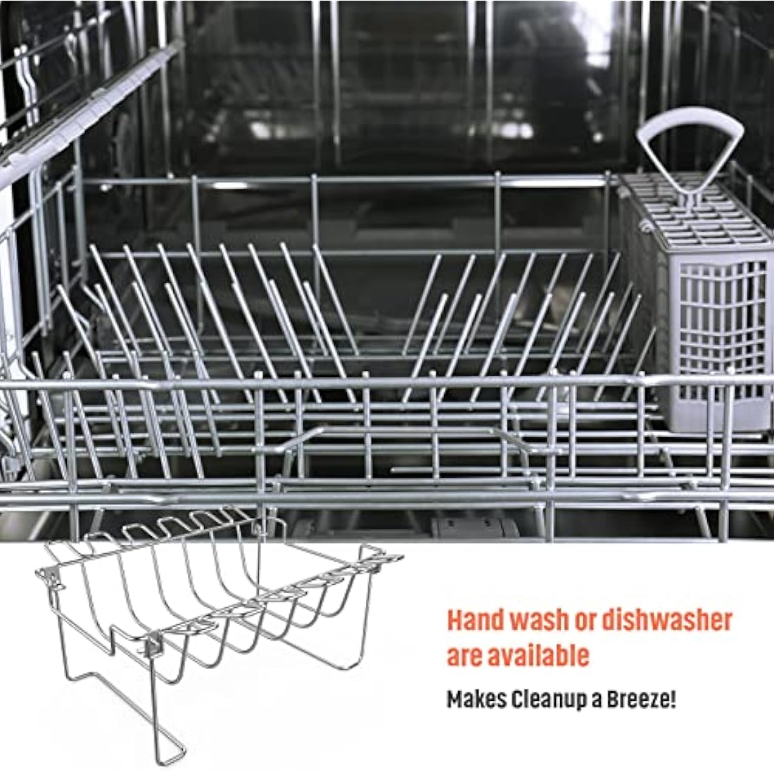 Jolof Store 3-in-1 Stainless Steel Rib & Chicken Leg Roasting Rack
