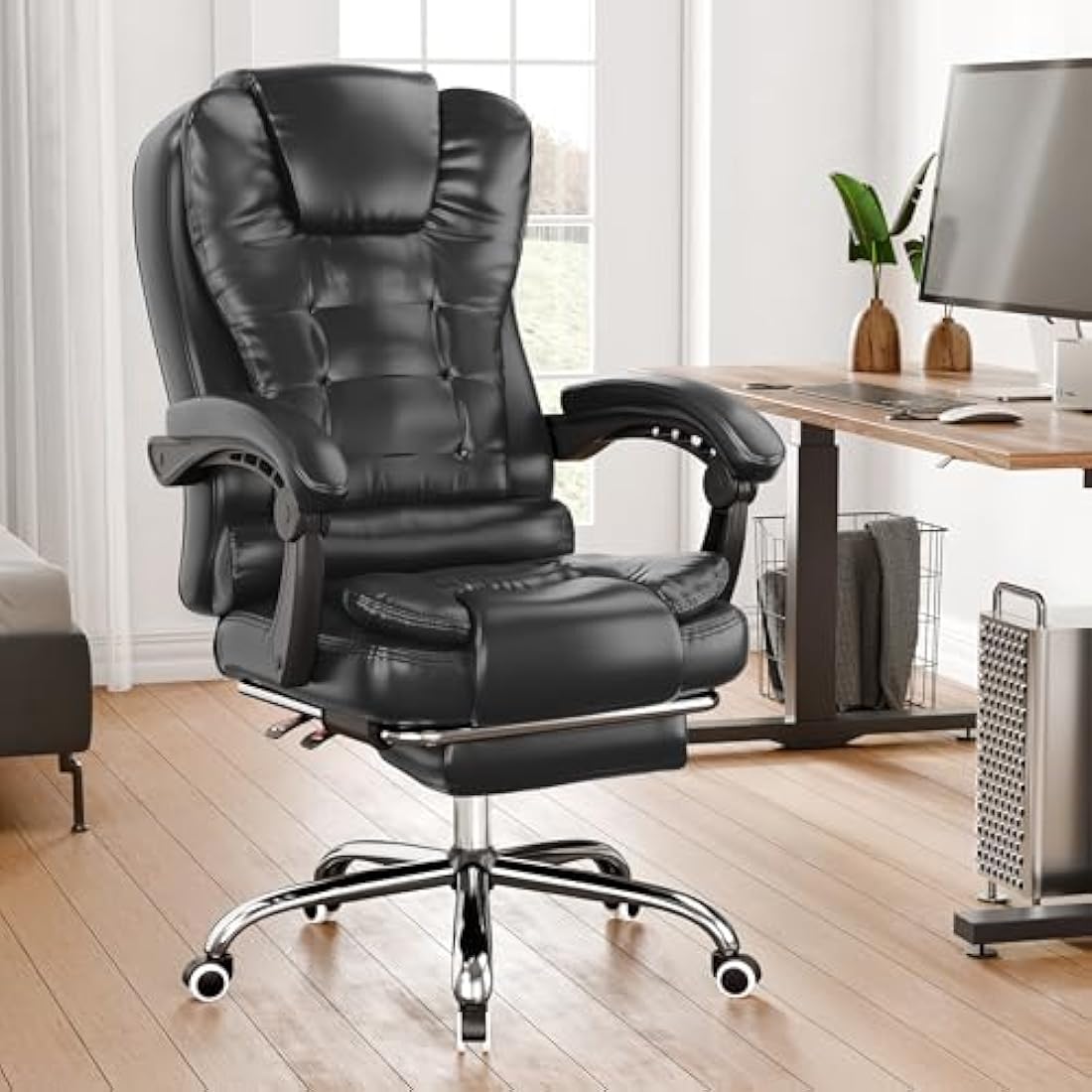 Blisswood Executive Office Chair – Ergonomic Reclining PU Leather Black