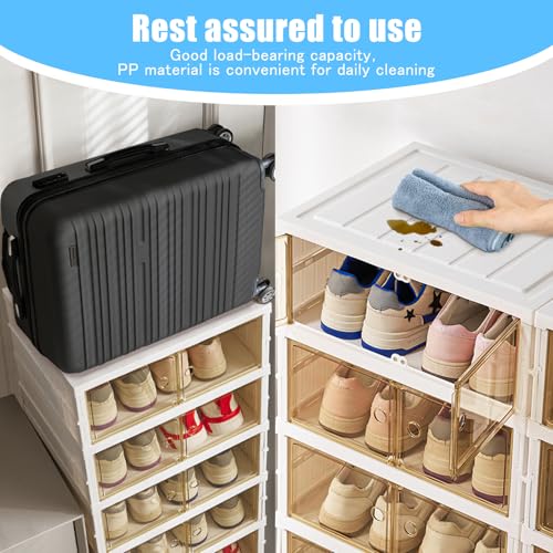 6-Tier Foldable Shoe Storage Cabinet | Clear Magnetic Doors