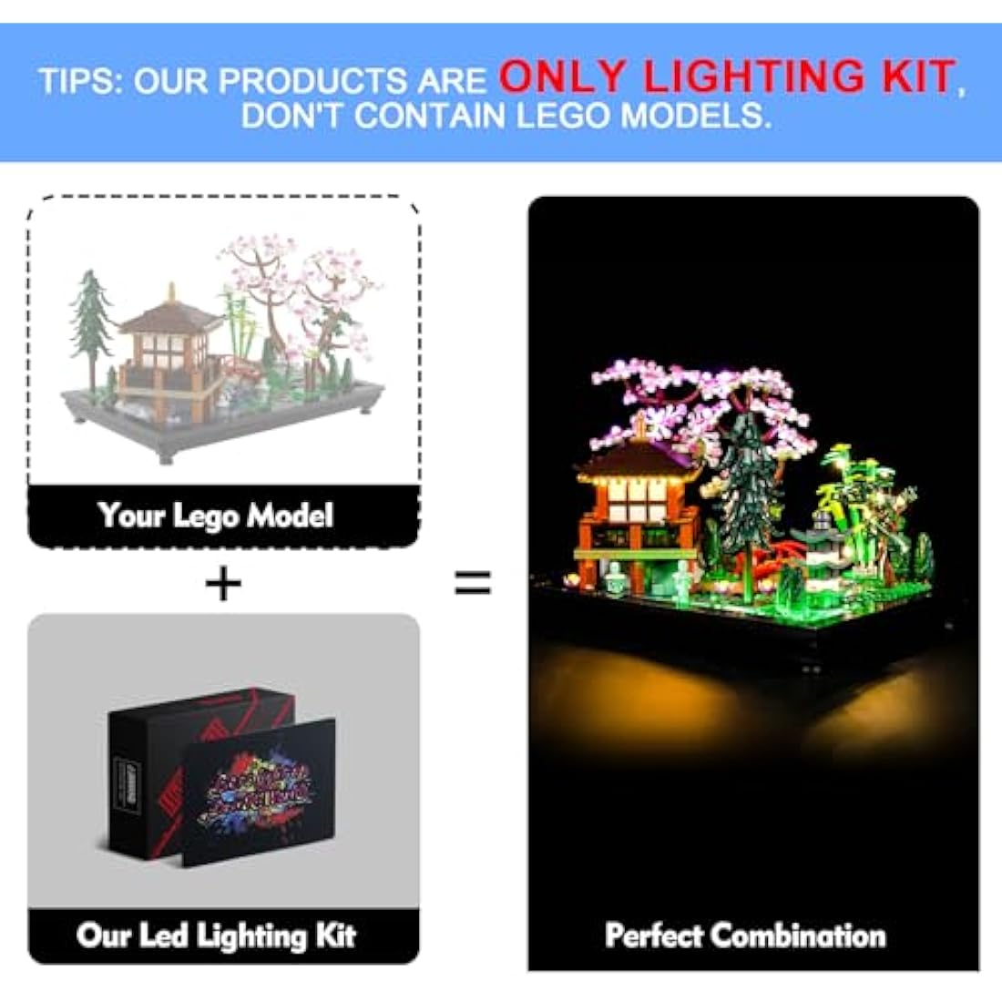 LocoLee RC LED Light Kit for Lego 10315 Tranquil Garden – Remote Control