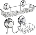 iPEGTOP 3-Pack Shower Caddy | Rustproof Stainless Steel Suction Shelf