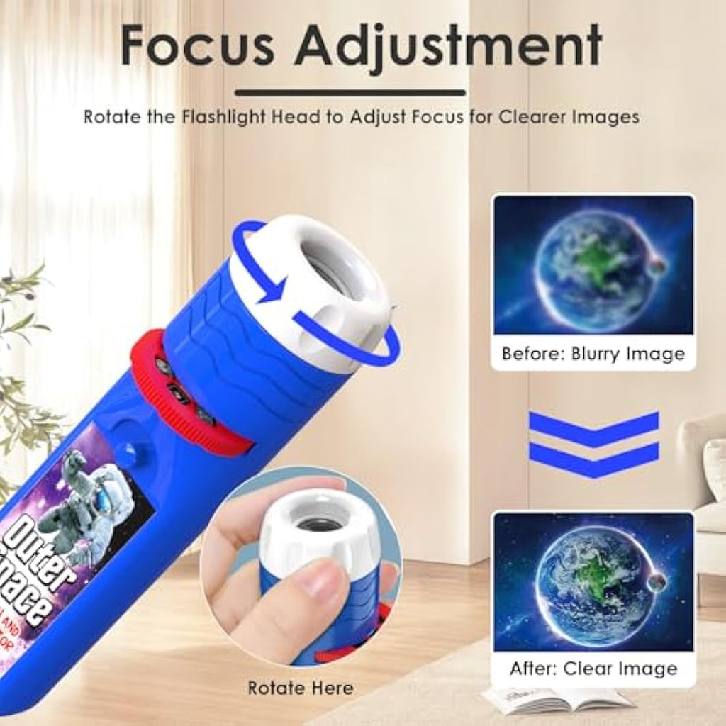 Pup Go Kids Space Torch Projector – Educational Night Light with 24 Images