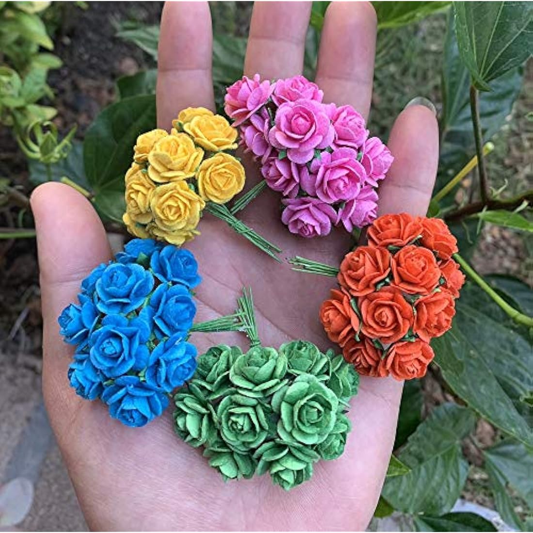 100 Pcs Mulberry Paper Mini Roses for DIY Crafts – 10 Colors