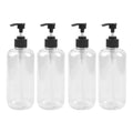 CENBEN 4 Pack 500ml Clear Plastic Pump Bottles for Soap and Shampoo
