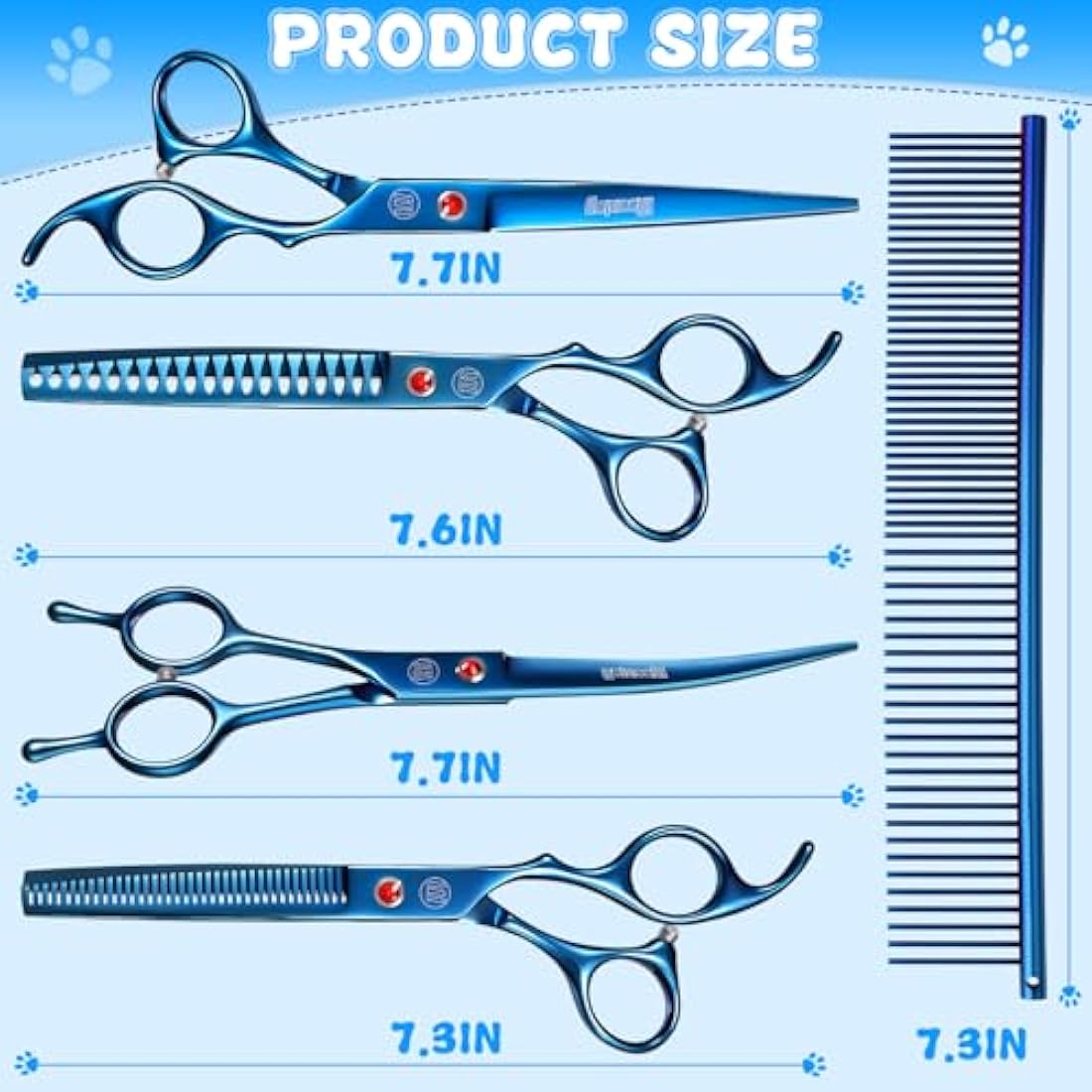 Moontay 8-in-1 Dog Grooming Scissors Set | 440C Stainless Steel Kit